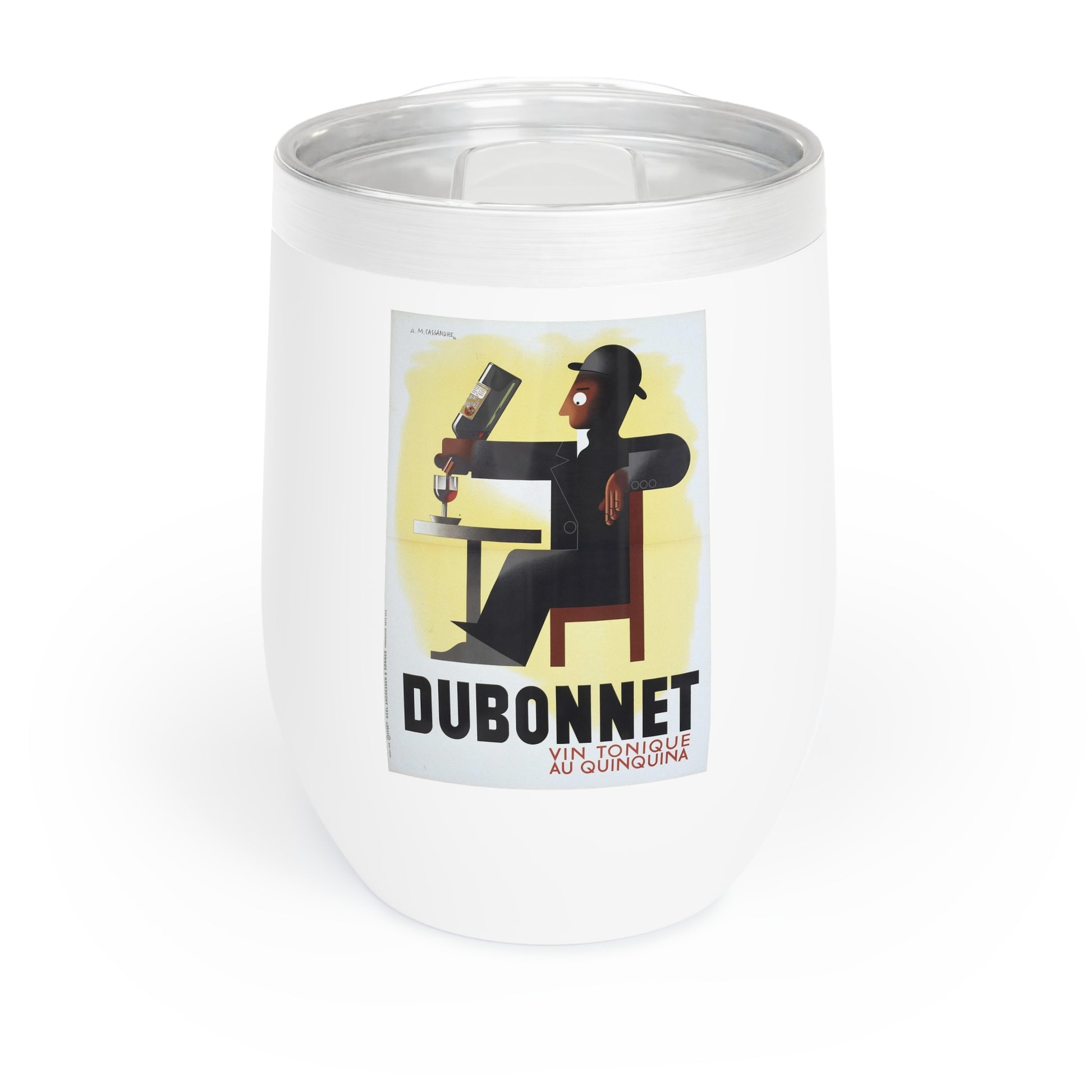 12oz Wine Tumbler - Dubonnet Vin Tonique Vintage Wine Art - Retro - Vacuum-Insulated Hot/Cold