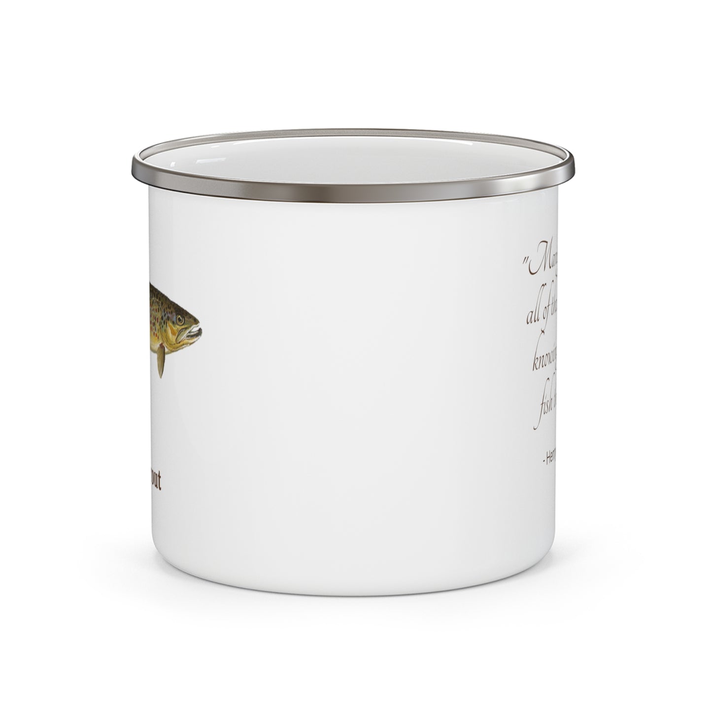 Brown Trout Enamel Camping Mug