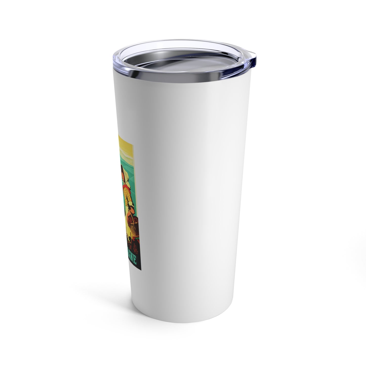 20oz Wine Tumbler - La Champagne Vintage Wine Art + Vacuum-Insulated +