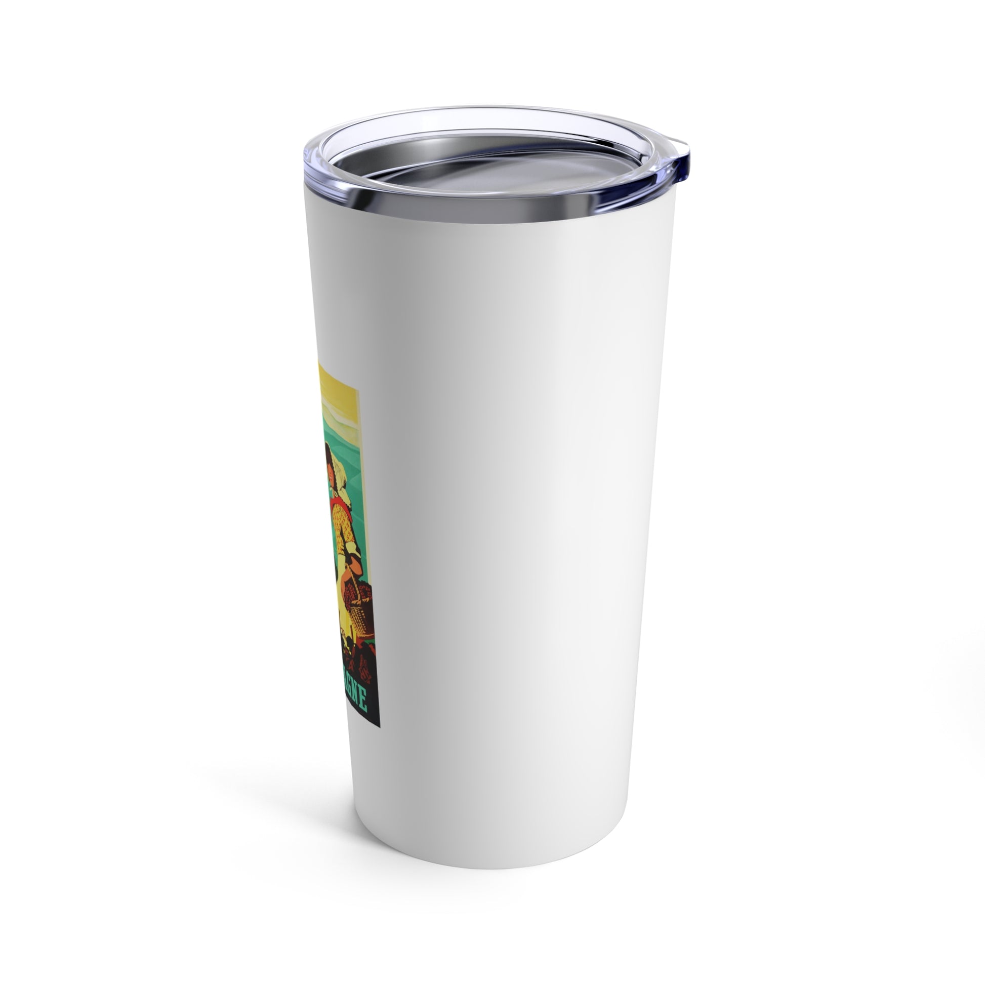20oz Wine Tumbler - La Champagne Vintage Wine Art + Vacuum-Insulated +