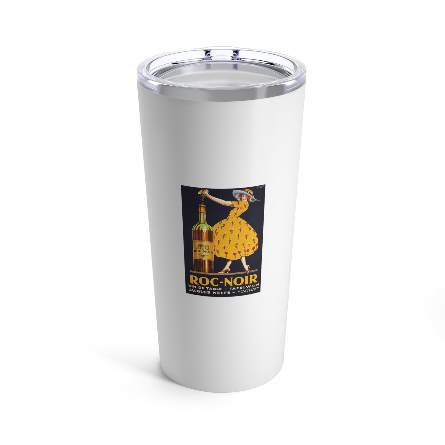 20oz Wine Tumbler - Roc-Noir Vintage Wine Art + Vacuum-Insulated +