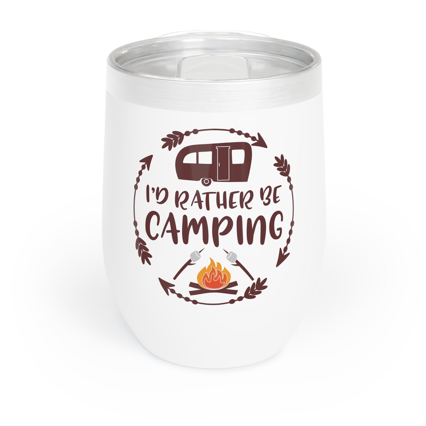 I'd Rather Be Camping 12oz Wine Tumbler