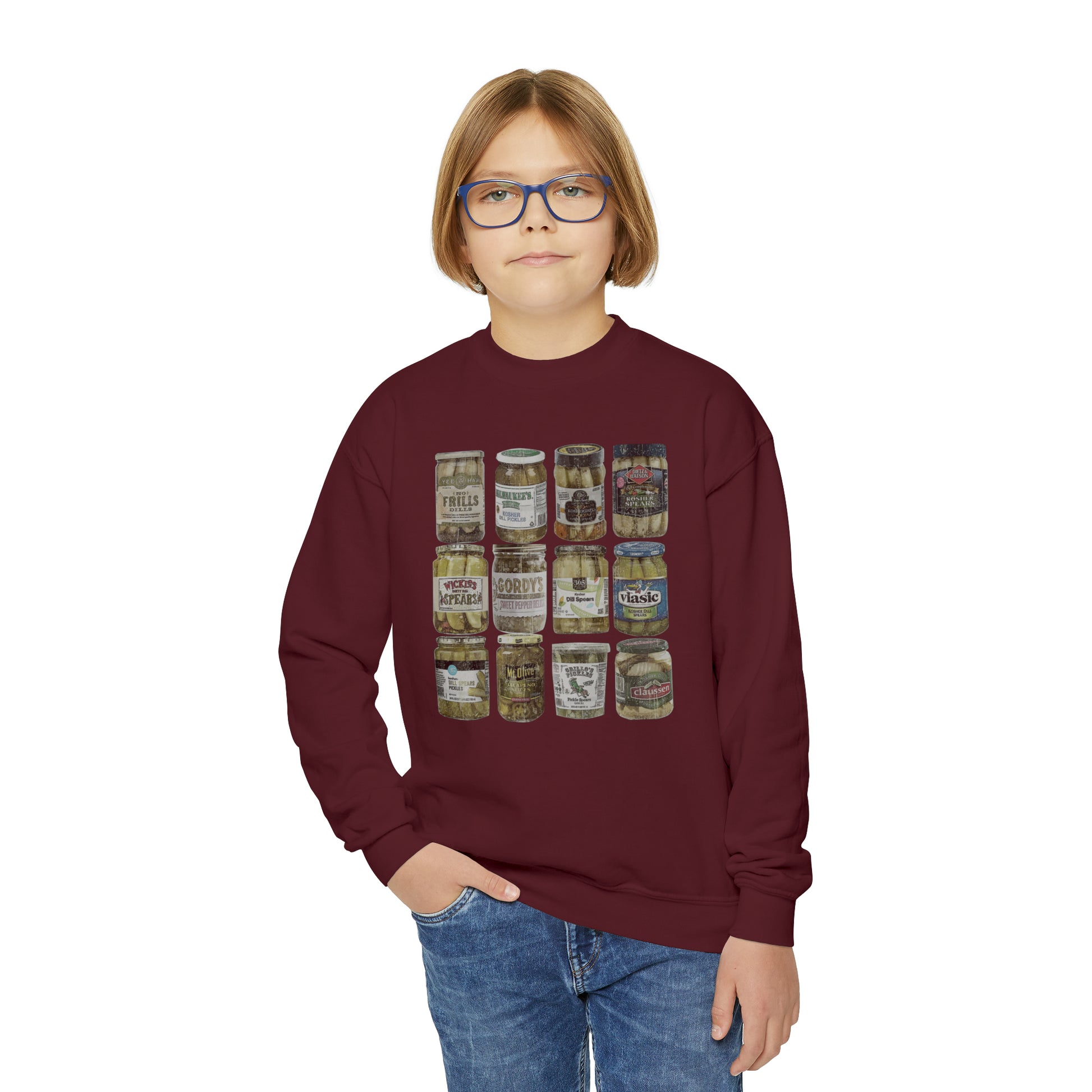 Personalized Pickles Youth Crewneck Sweatshirt - Trending