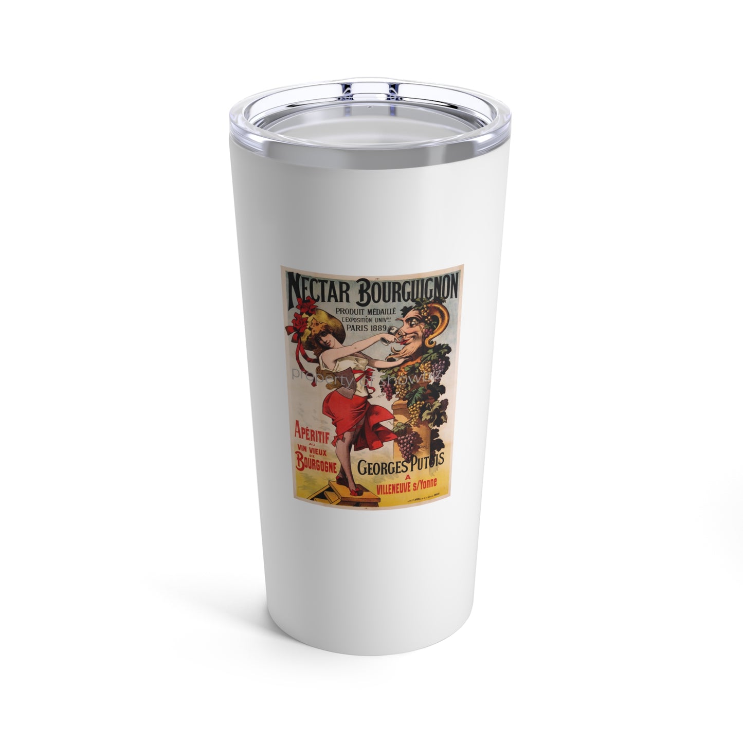 Nectar Bourguignon Vintage Wine Art 20oz Wine Tumbler