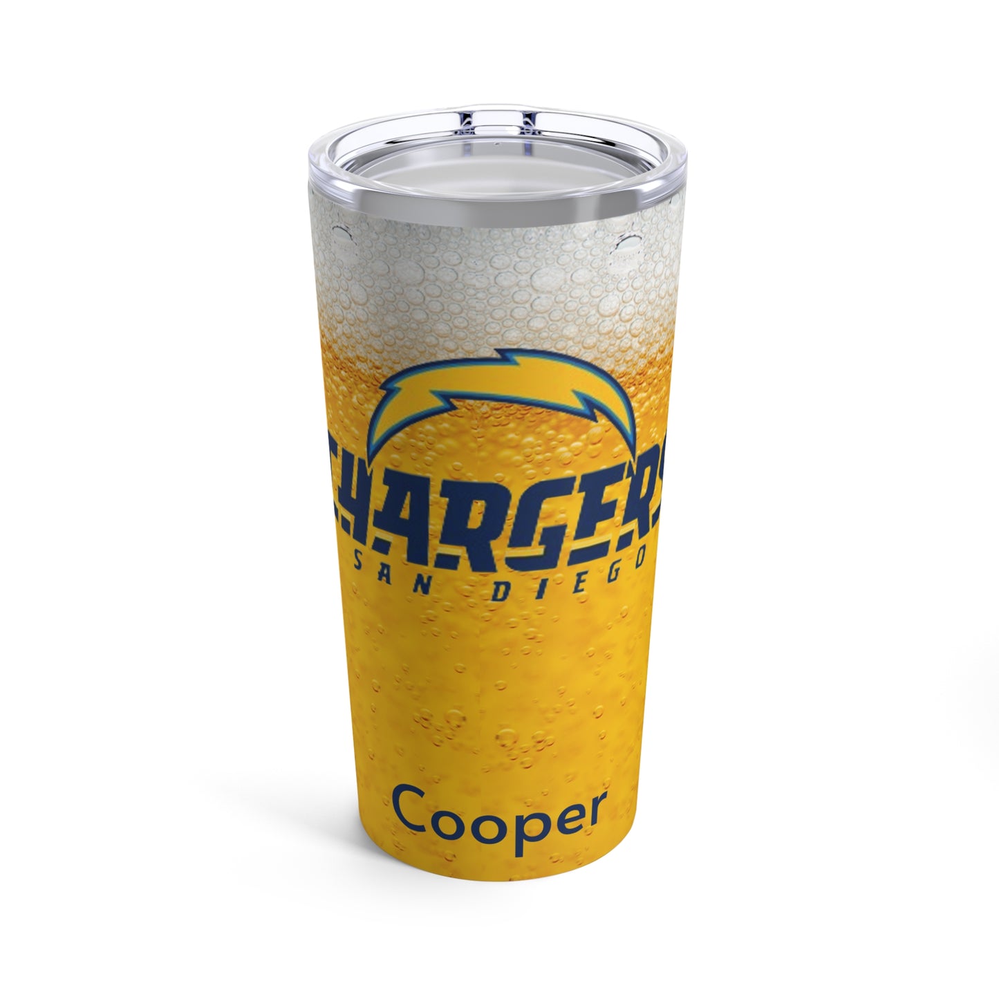 Personalized Los Angeles Chargers 20oz Travel Mug / Tumbler + Vacuum-Insulated } Add