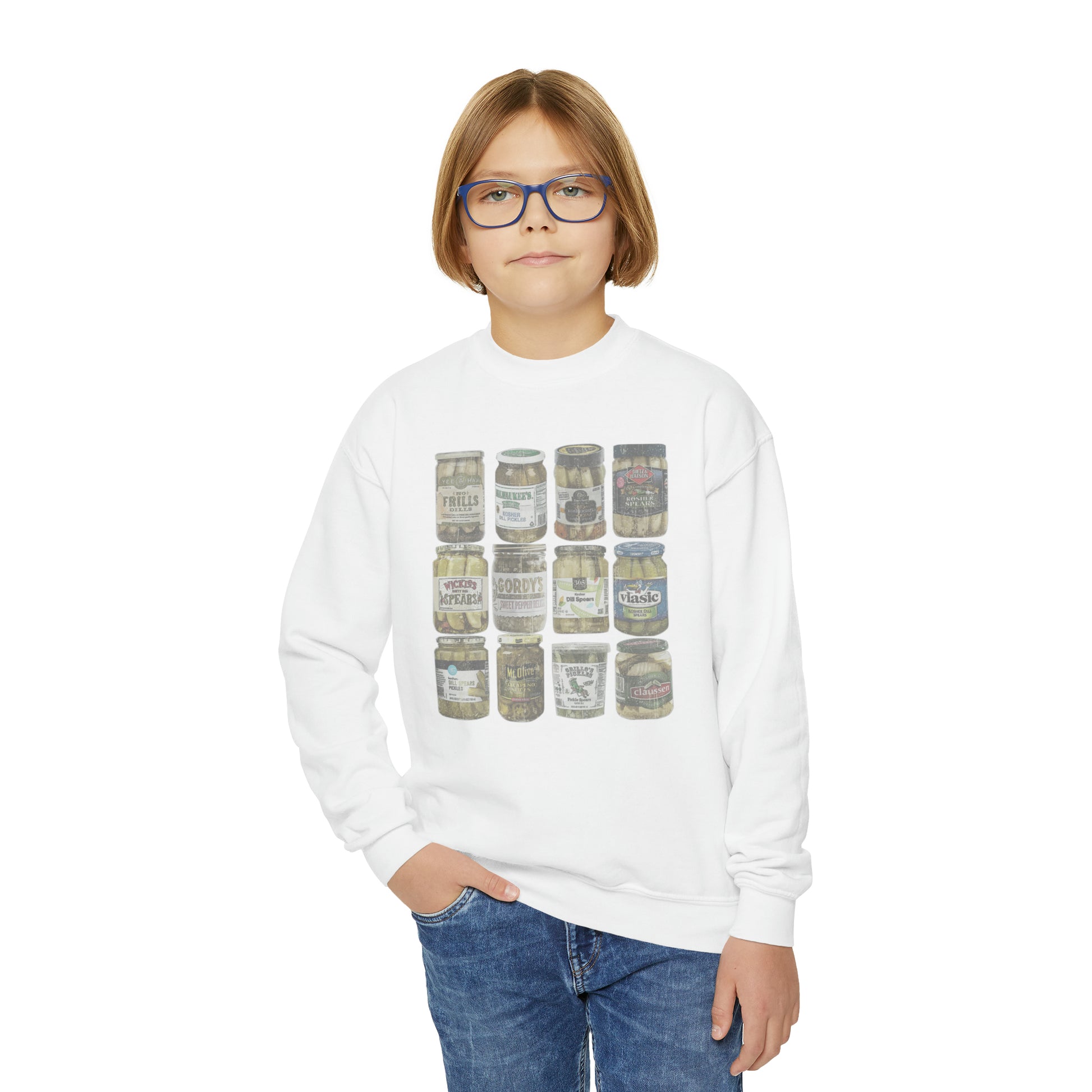 Personalized Pickles Youth Crewneck Sweatshirt - Trending