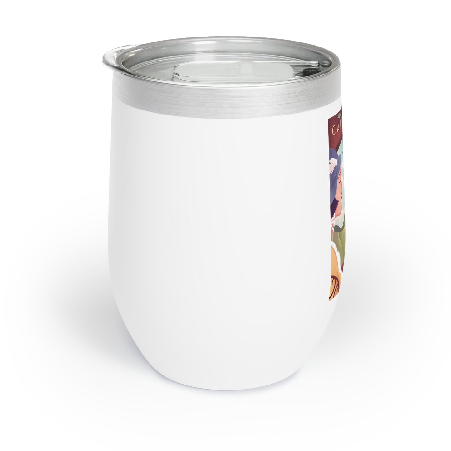 12oz Wine Tumbler - Vintage California Wine Art - Retro - Vacuum-Insulated Hot/Cold