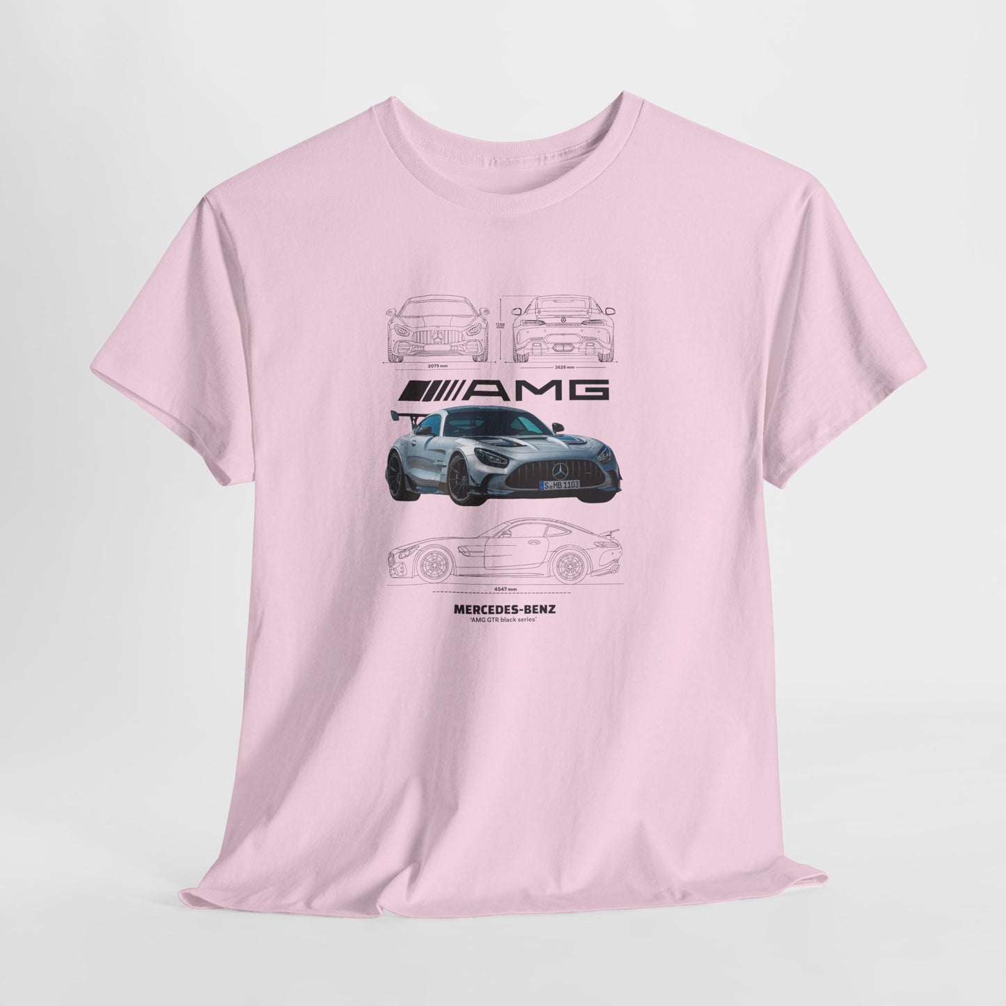 Mercedes-Benz AMG GTR Black Series Blueprint Collection Unisex Cotton Tee