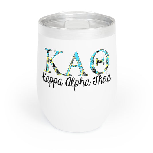 Kappa Alpha Theta Sorority Wine Tumbler - KAT - 12oz Vacuum Insulated