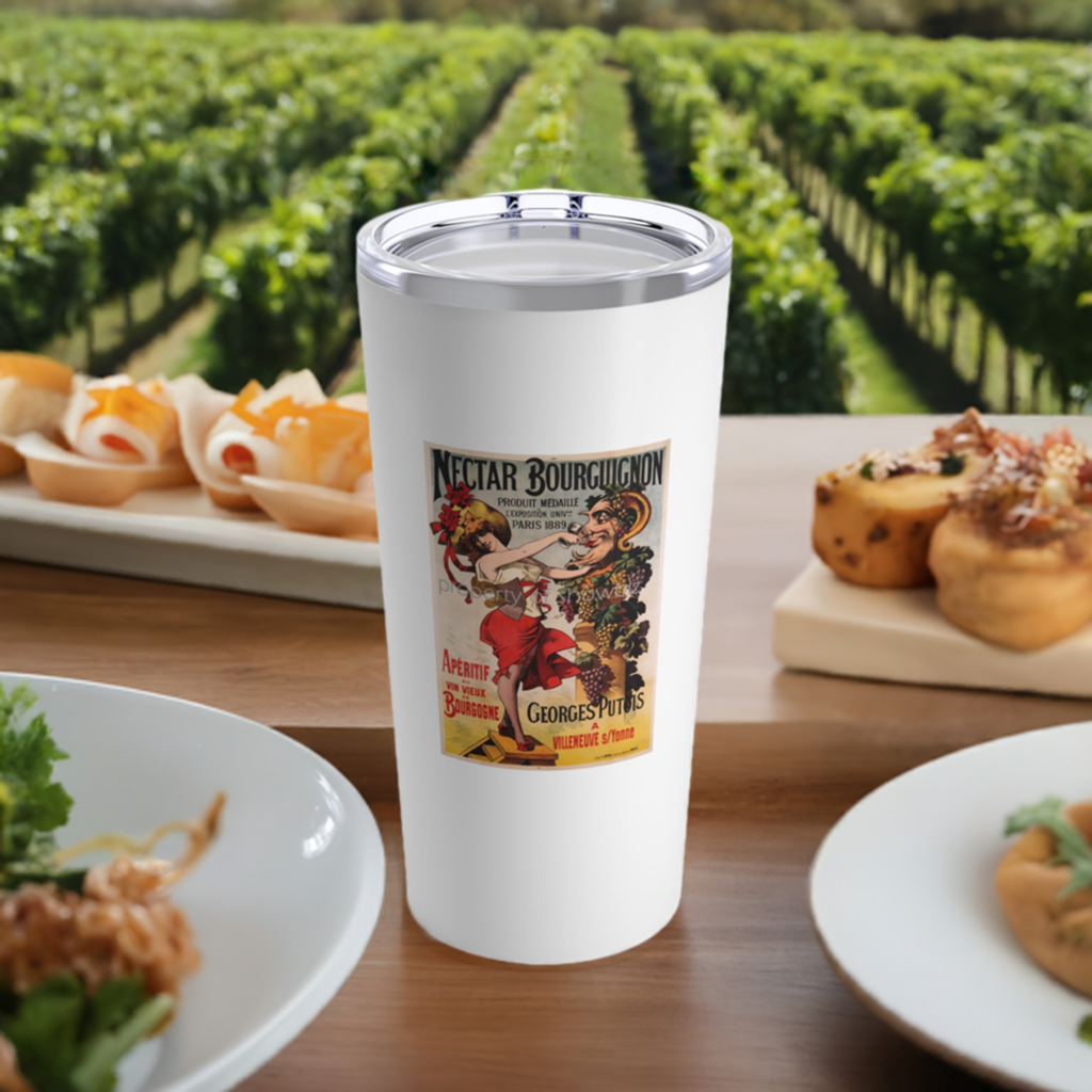 Nectar Bourguignon Vintage Wine Art 20oz Wine Tumbler