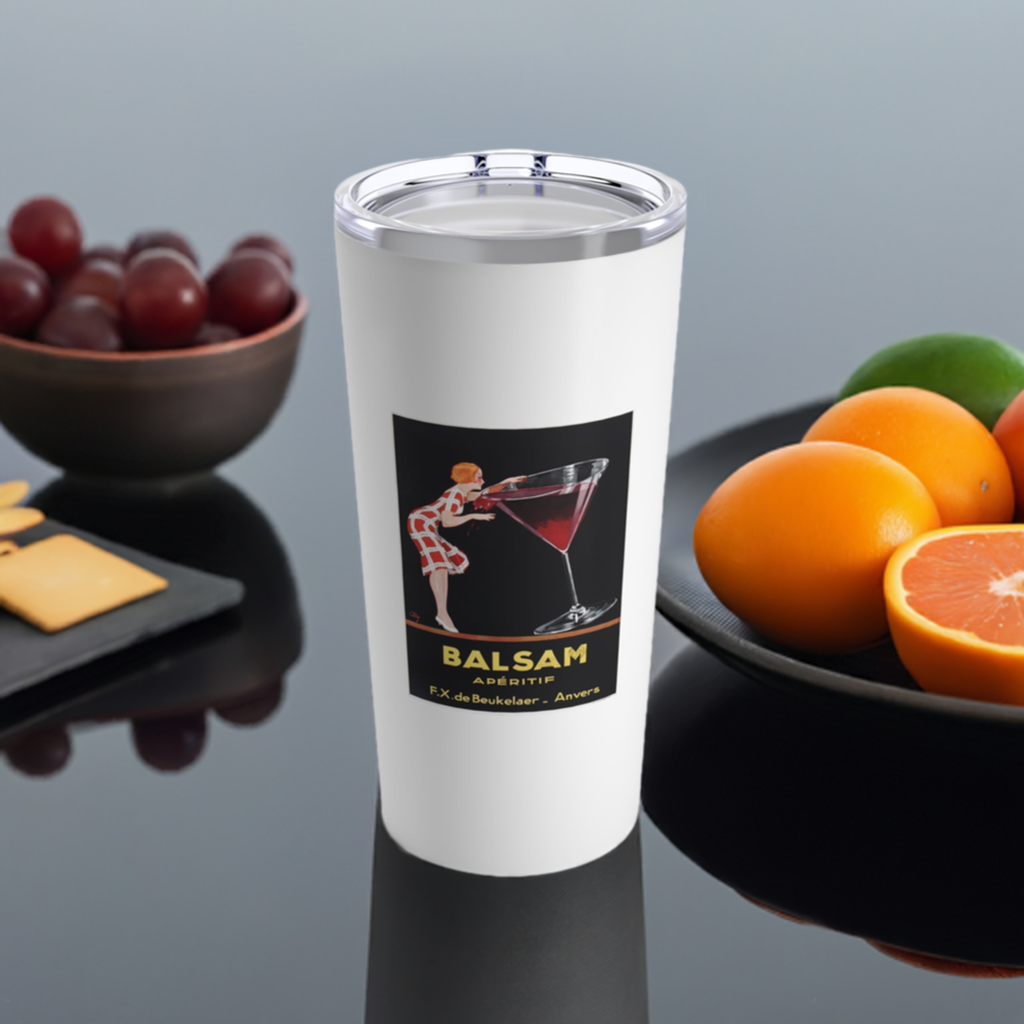 20 oz. Wine Tumbler - Balsam Aperitif Vintage Wine Art + Vacuum-Insulated