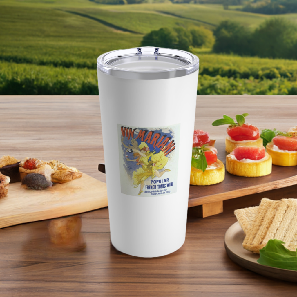 20oz Wine Tumbler - Vin Mariani French Tonic Vintage Wine Art + Vacuum-Insulated + Retro