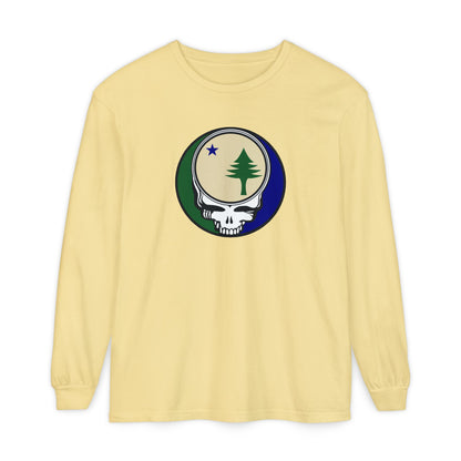 Maine Unofficial State Flag Vineyard Collection Unisex Garment-dyed Long Sleeve