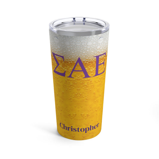 Personalized Sigma Alpha Epsilon 20oz Travel Mug Tumbler