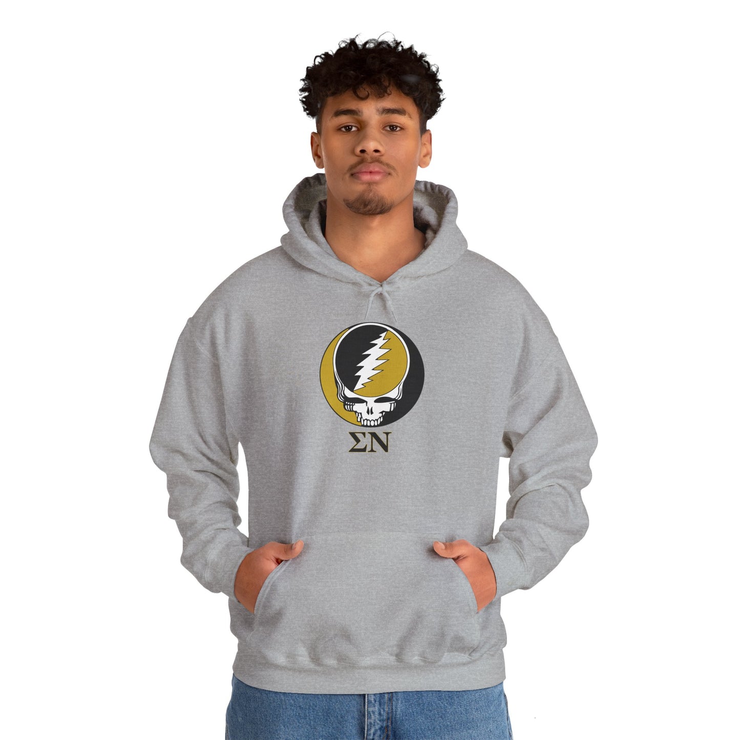 OBIZZY - Personalized Sigma Nu Grateful Dead Unisex Heavy Blend Hoodie - Hooded Sweatshirt - Add A Name or Nickname To The Back for Free!