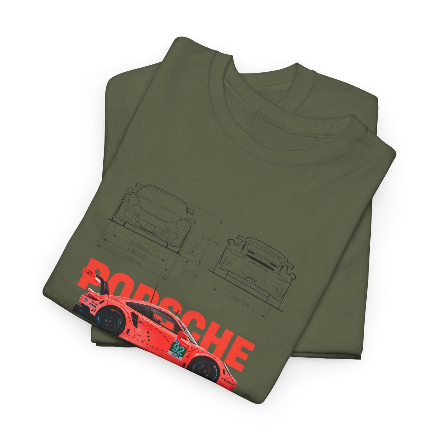 Porsche GT3 RS Blueprint Collection Unisex Cotton Tee