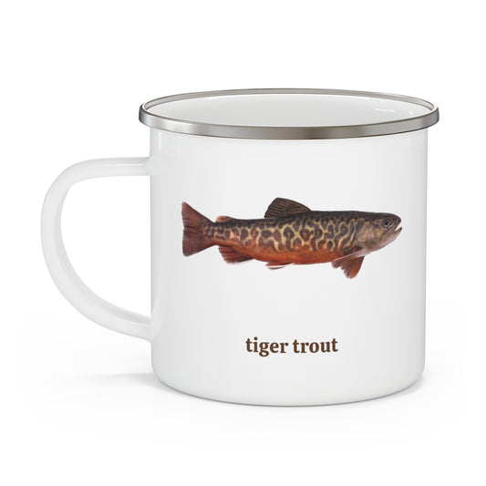 Tiger Trout Enamel Camping Mug