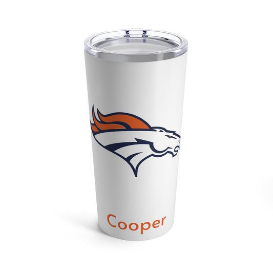 Personalized Denver Broncos 20oz Travel Mug / Tumbler + Vacuum-Insulated } Add