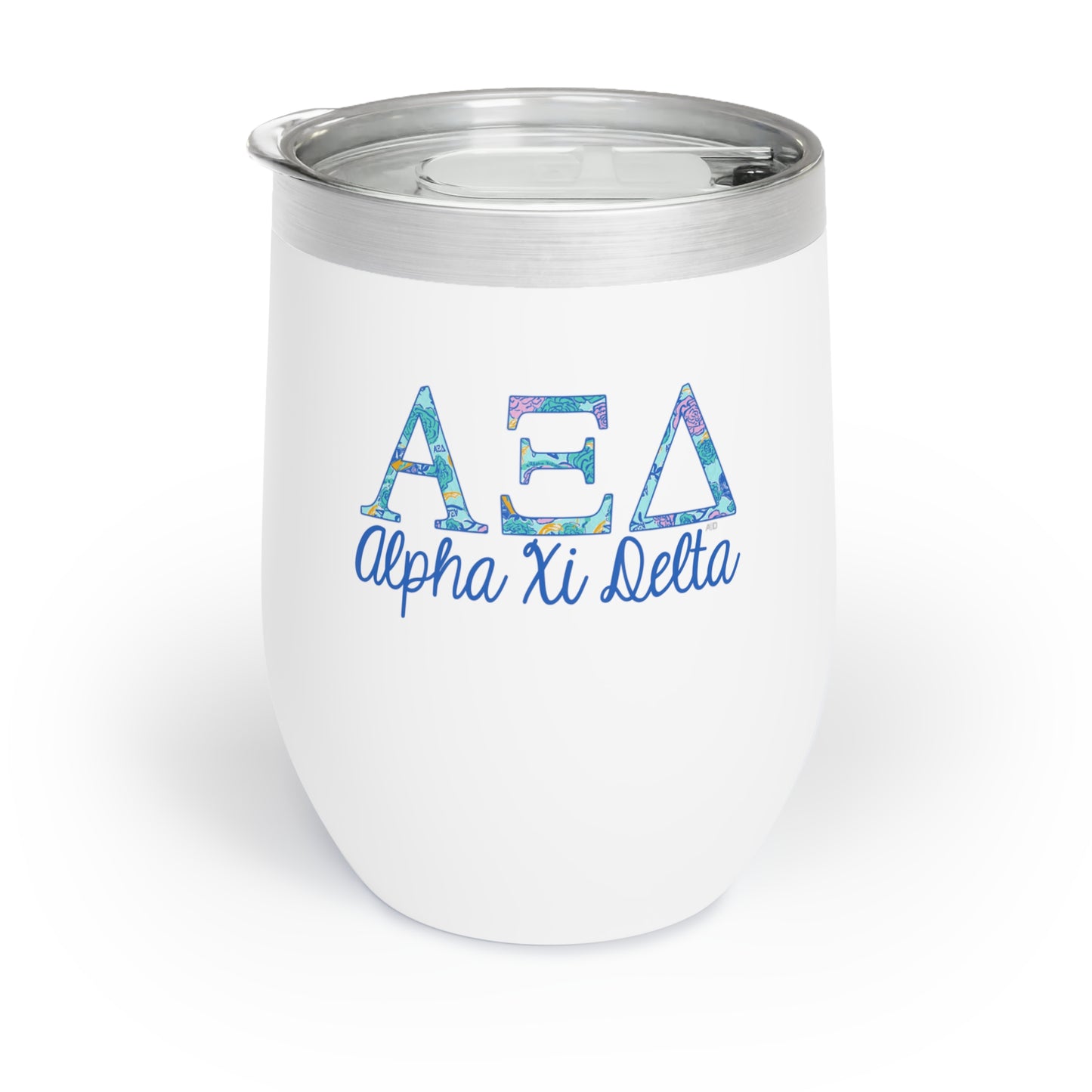 Personalized Alpha Xi Delta Sorority Wine Tumbler - 12oz Vacuum Insulated