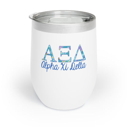 Personalized Alpha Xi Delta Sorority Wine Tumbler - 12oz Vacuum Insulated