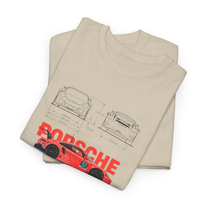 Porsche GT3 RS Blueprint Collection Unisex Cotton Tee