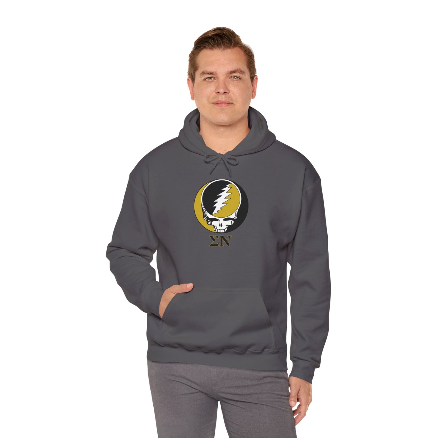 OBIZZY - Personalized Sigma Nu Grateful Dead Unisex Heavy Blend Hoodie - Hooded Sweatshirt - Add A Name or Nickname To The Back for Free!