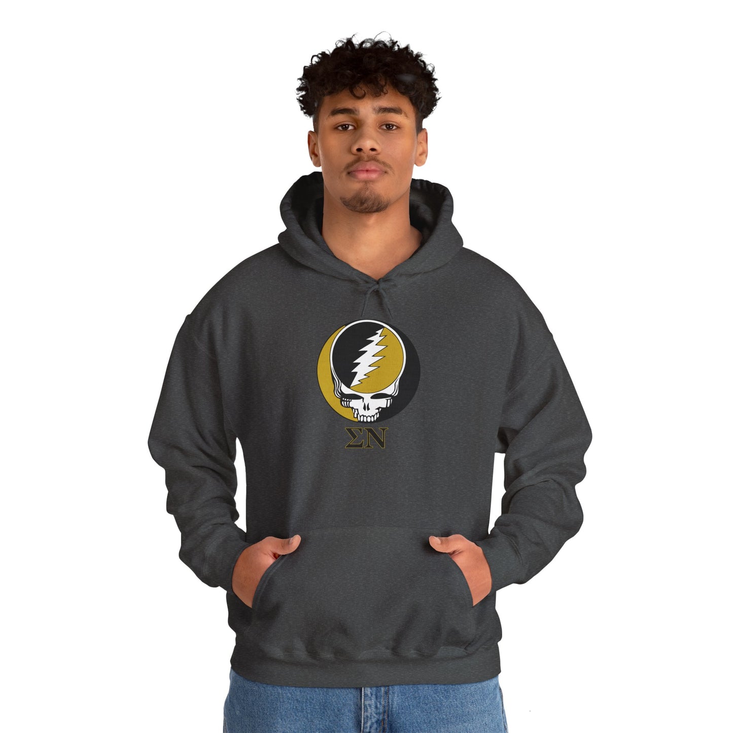 OBIZZY - Personalized Sigma Nu Grateful Dead Unisex Heavy Blend Hoodie - Hooded Sweatshirt - Add A Name or Nickname To The Back for Free!