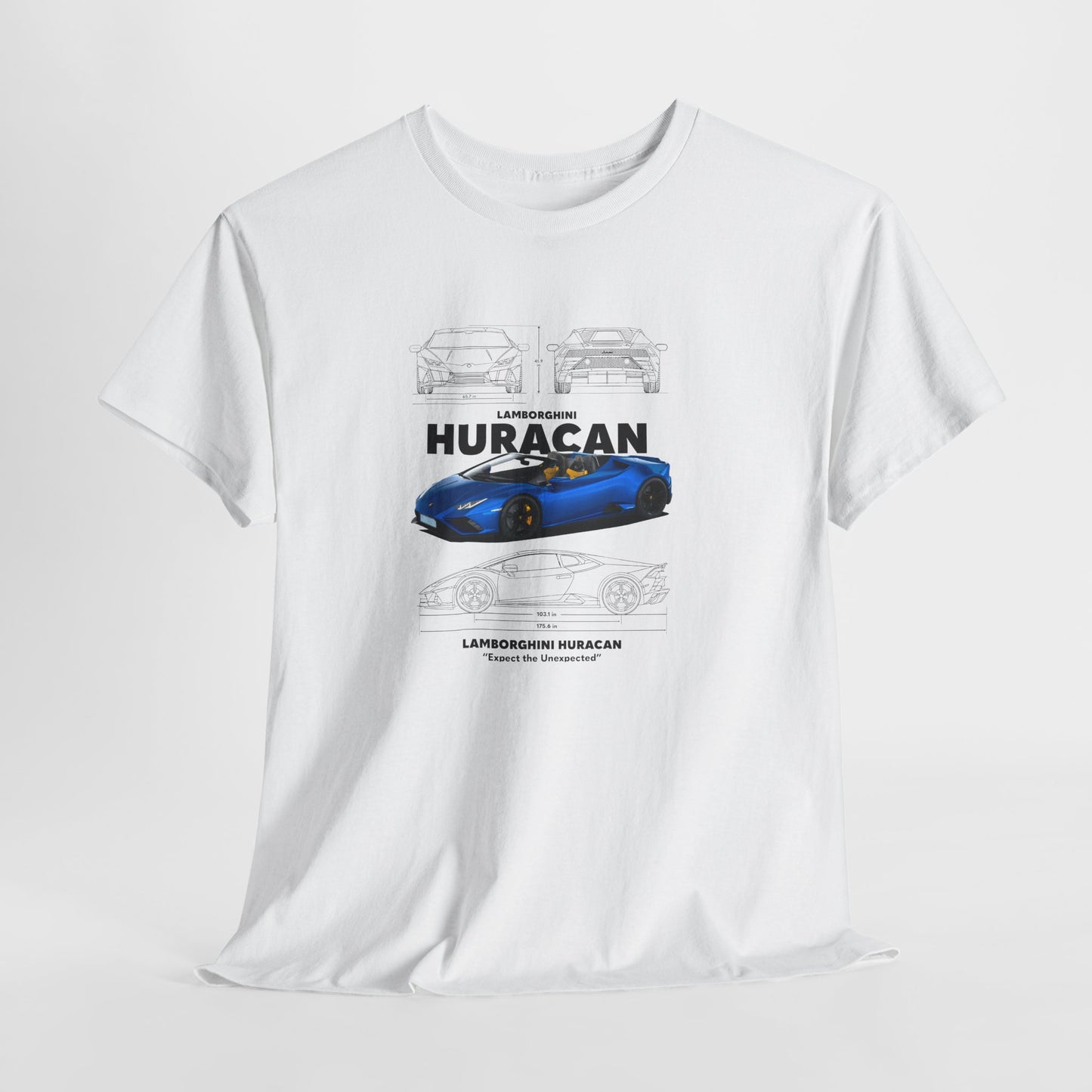 Lamborghini Huracan Blueprint Collection Unisex Cotton Tee