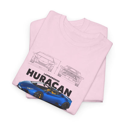Lamborghini Huracan Blueprint Collection Unisex Cotton Tee