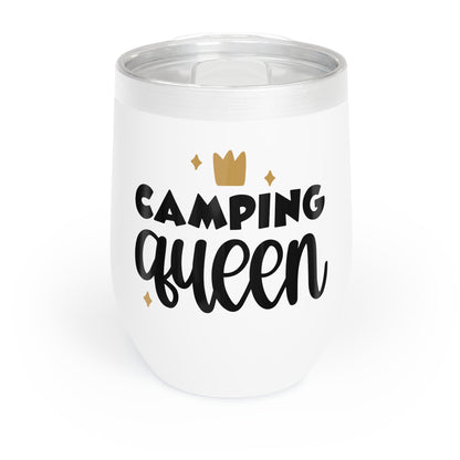 12oz Wine Tumbler - Camping Queen - Vacuum-Insulated Hot/Cold