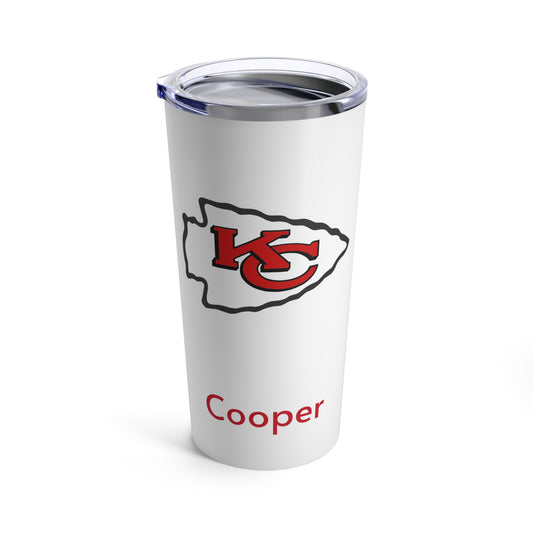 Personalized Kansas City Chiefs 20oz Travel Mug Tumbler + Vacuum-Insulated } Add A Name For Free! NFL