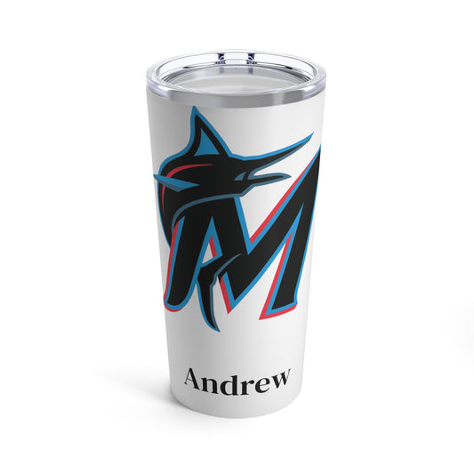 Personalized Marlins 20oz Travel Mug Tumbler