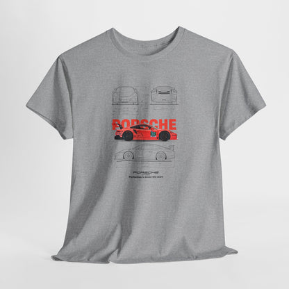 Porsche GT3 RS Blueprint Collection Unisex Cotton Tee