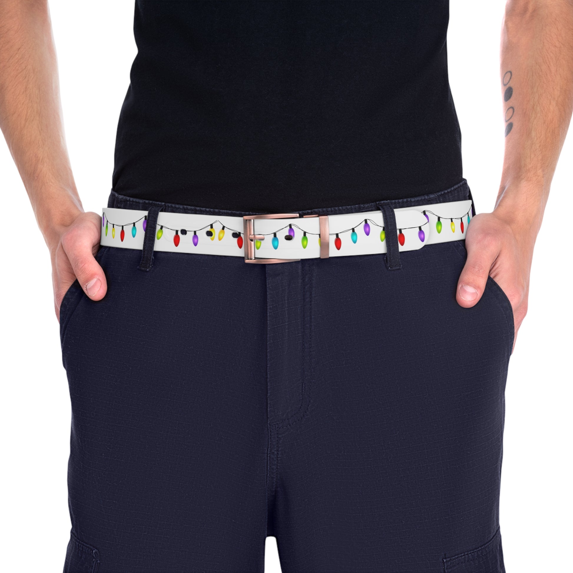 Ugly Christmas Belt - Holiday Lights - Men'