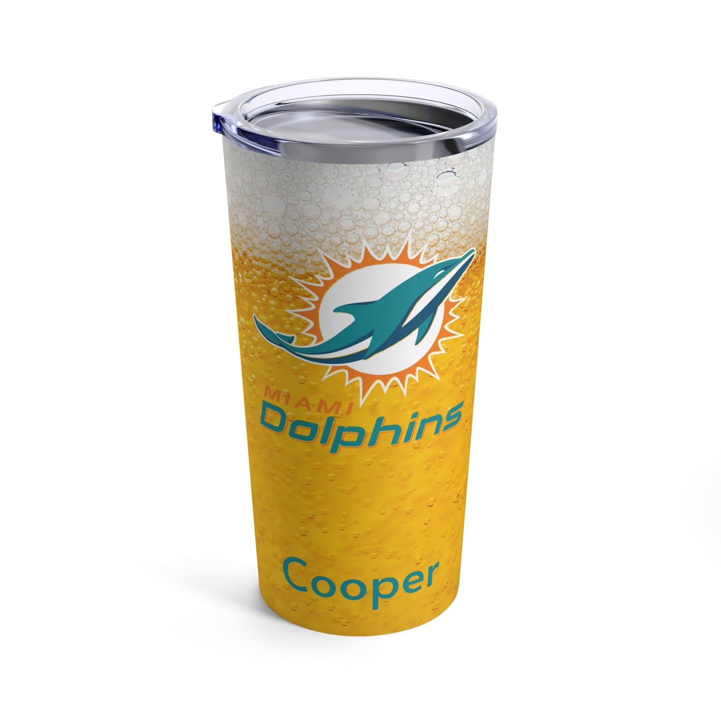 Personalized Miami Dolphins 20oz Travel Mug Tumbler