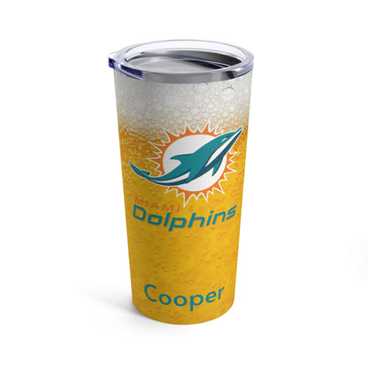 Personalized Miami Dolphins 20oz Travel Mug Tumbler