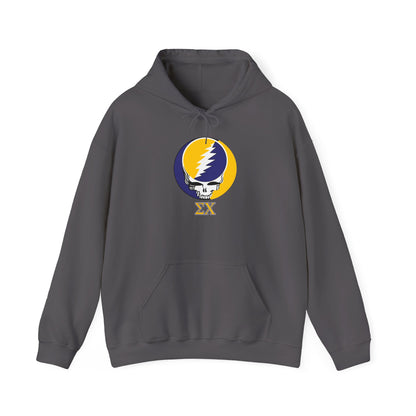 Personalized Sigma Chi Grateful Dead Unisex Heavy Blend Hoodie - Hooded Sweatshirt - Add A Name or Nickname To The Back for Free!