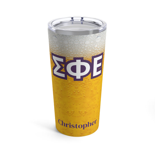 Personalized Sigma Phi Epsilon 20oz Travel Mug / Tumbler + Vacuum-Insulated } Add