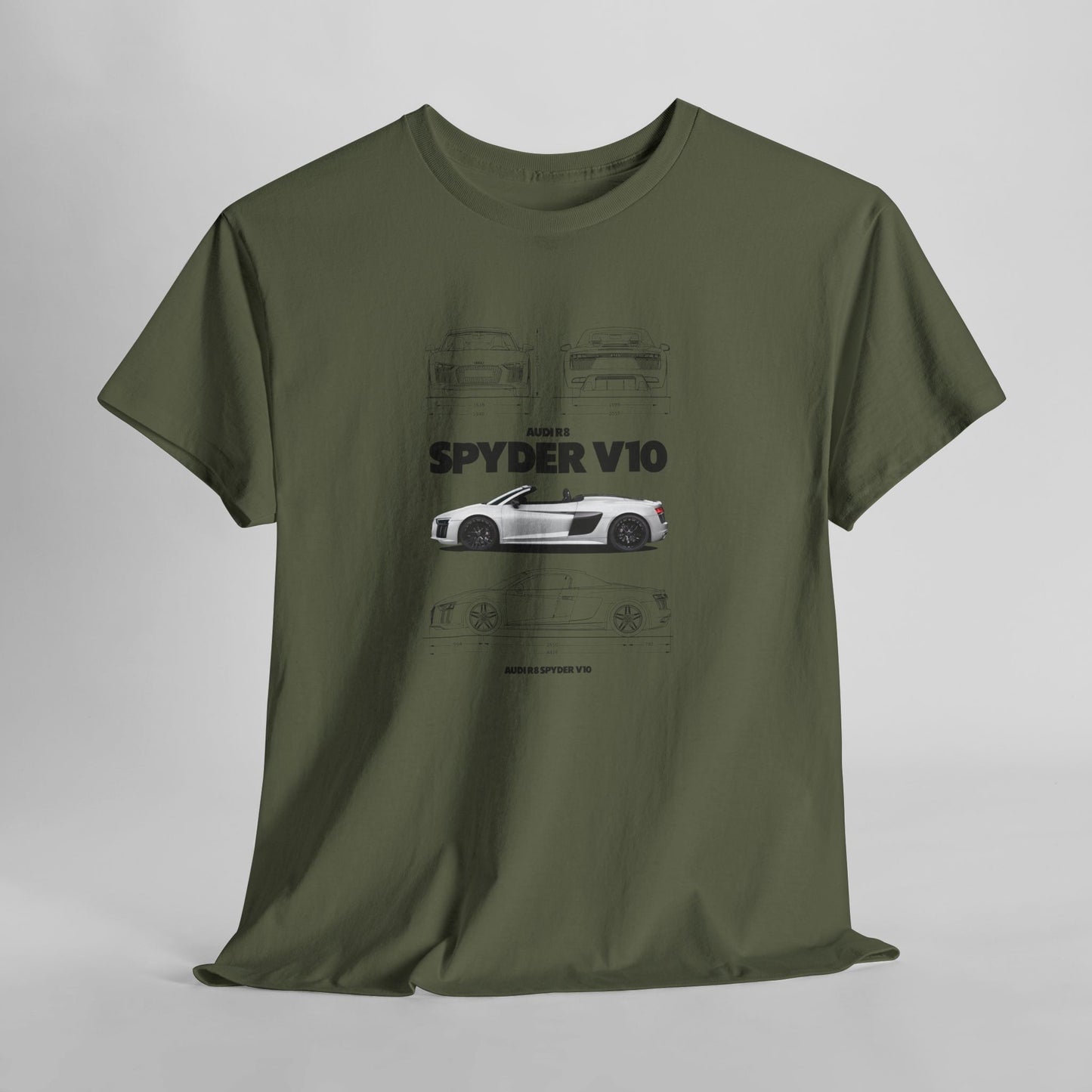 Audi R8 Spyder V10 Blueprint Collection Unisex Cotton Tee