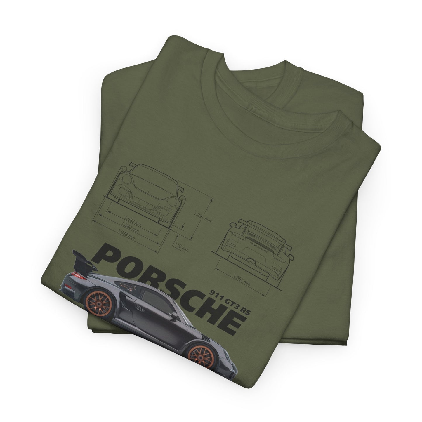 Porsche 911 GT3 RS Blueprint Collection Unisex Cotton Tee