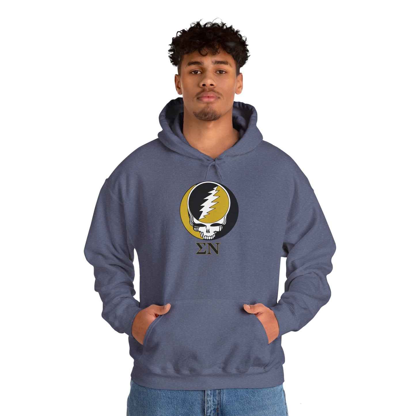 OBIZZY - Personalized Sigma Nu Grateful Dead Unisex Heavy Blend Hoodie - Hooded Sweatshirt - Add A Name or Nickname To The Back for Free!