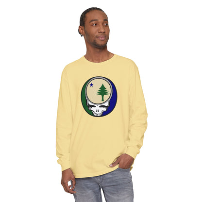 Maine Unofficial State Flag Vineyard Collection Unisex Garment-dyed Long Sleeve