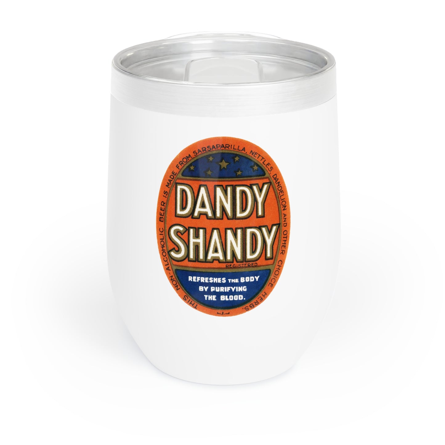 Wine Tumbler - Vintage Dandy Shandy Label