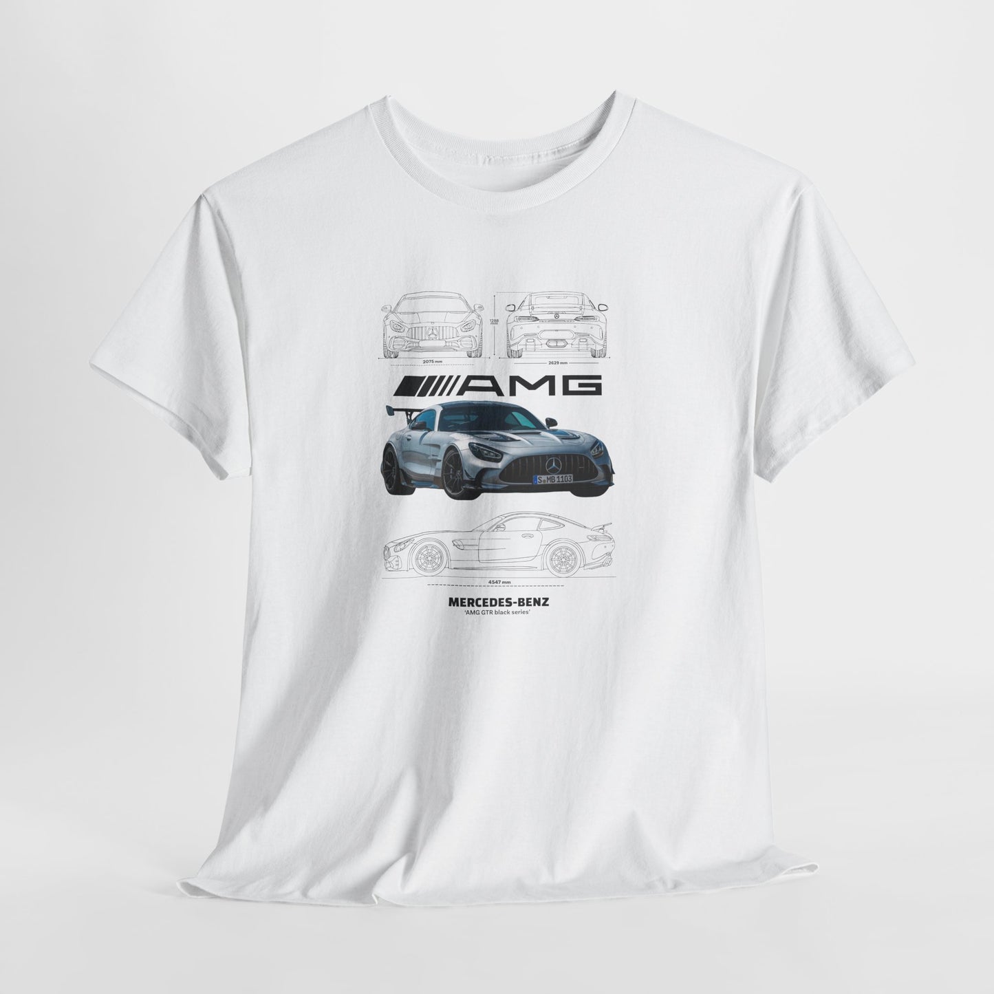 Mercedes-Benz AMG GTR Black Series Blueprint Collection Unisex Cotton Tee