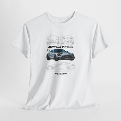 Mercedes-Benz AMG GTR Black Series Blueprint Collection Unisex Cotton Tee