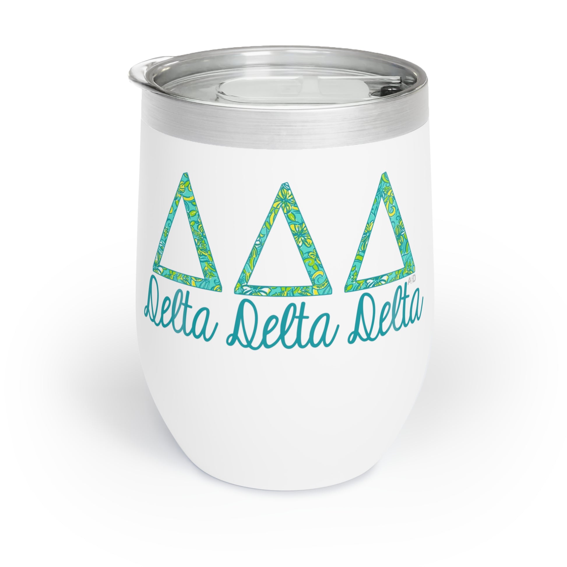 Personalized Delta Delta Delta Sorority Wine Tumbler - Tri Delta -