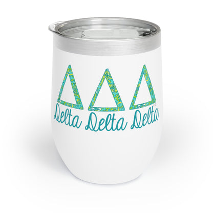 Personalized Delta Delta Delta Sorority Wine Tumbler - Tri Delta -