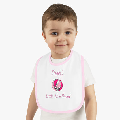 Daddy's Little Deadhead Baby Bib - Pink or Blue