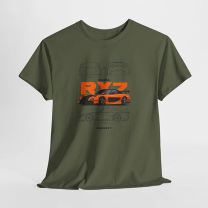 Mazda RX7 Blueprint Collection Unisex Cotton Tee