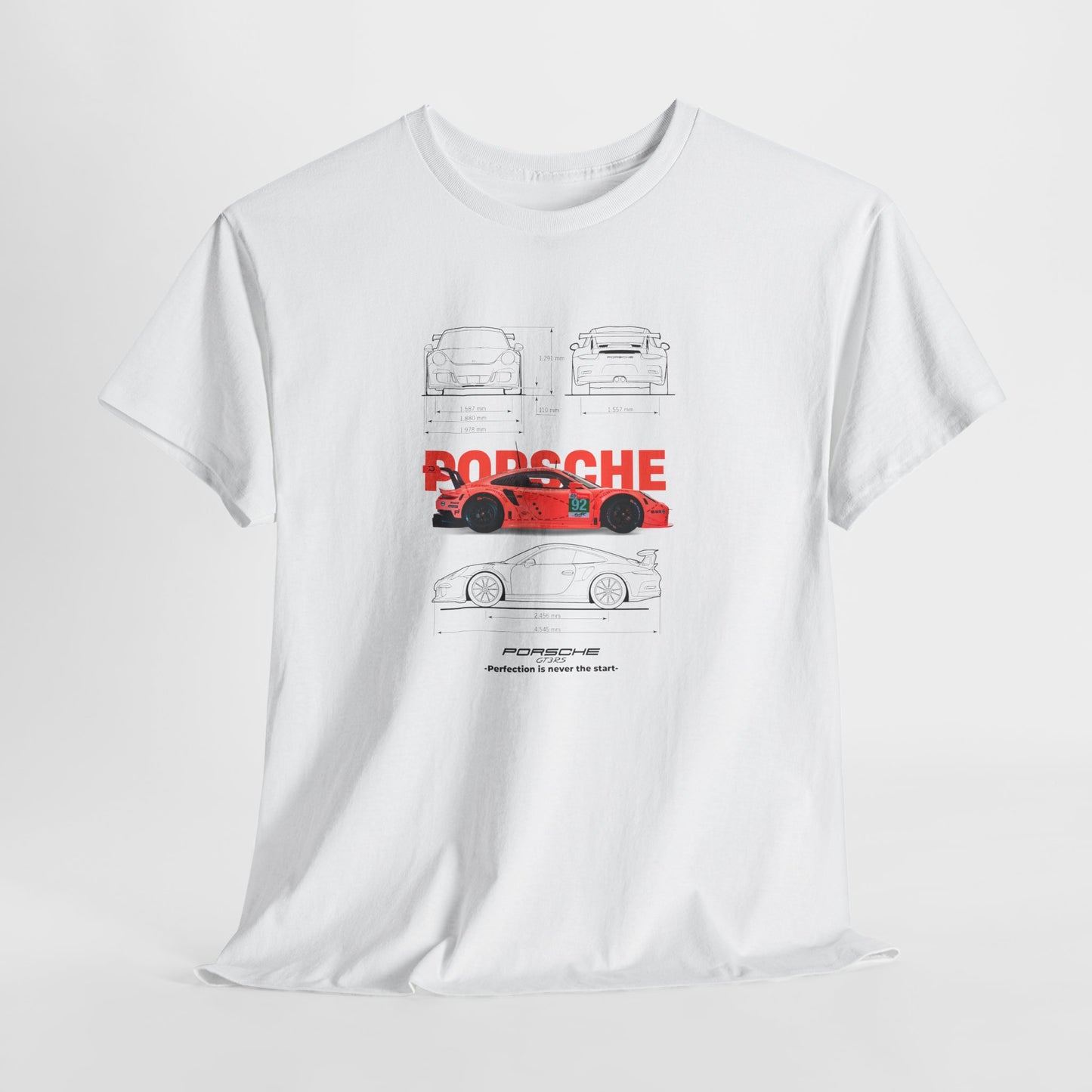 Porsche GT3 RS Blueprint Collection Unisex Cotton Tee
